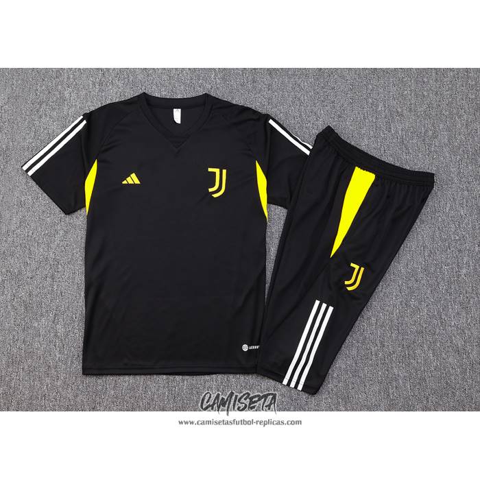 Chandal del Juventus 2023-2024 Manga Corta Negro - Pantalon Corto